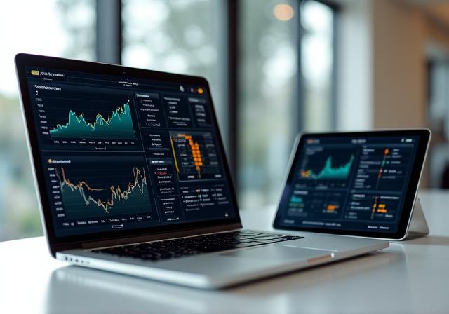 Interfaccia utente moderna di Chronosync Analytics che mostra grafici dinamici in tempo reale